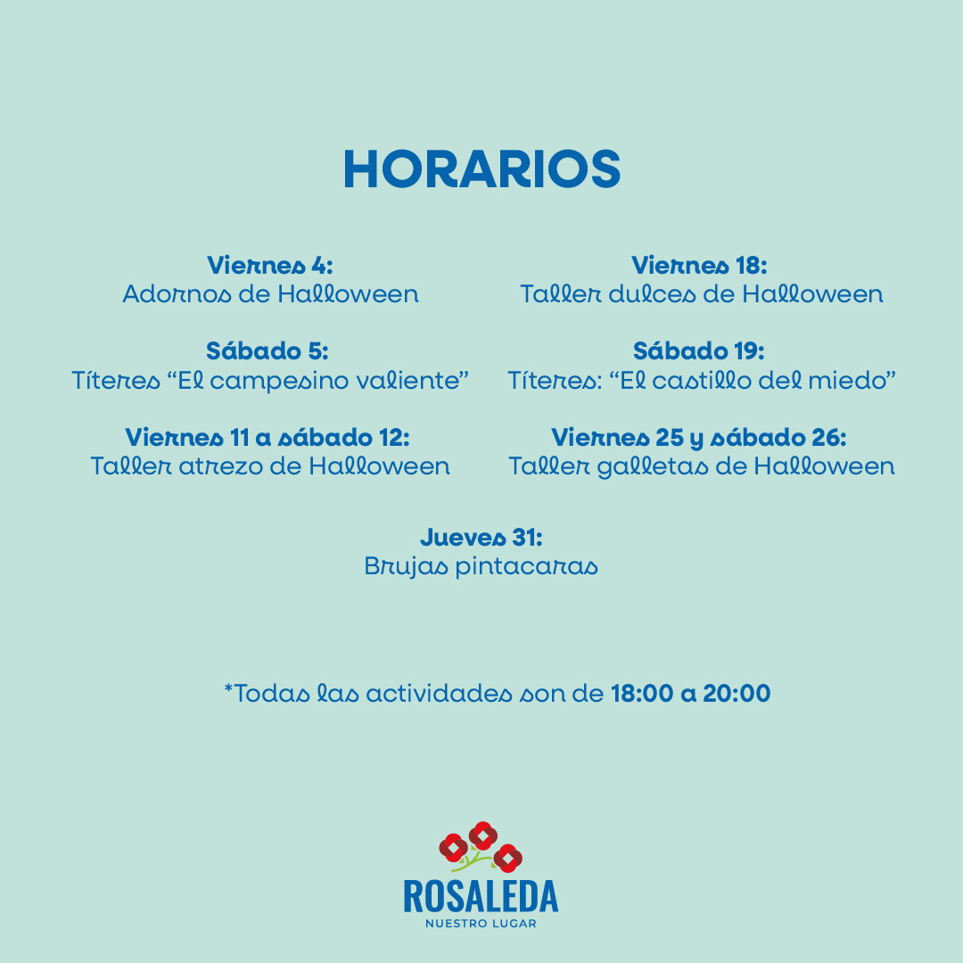 halloween - horarios